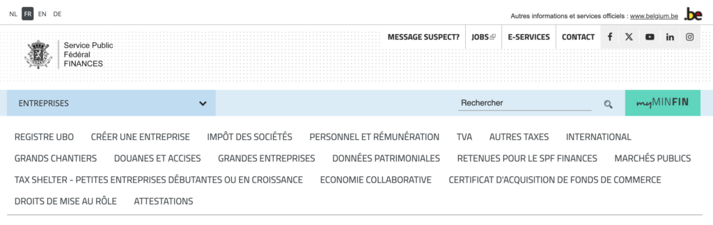Service Public Federal SPF Finances Belgique Actualites News Site Web MyMinFin TaxOnWeb